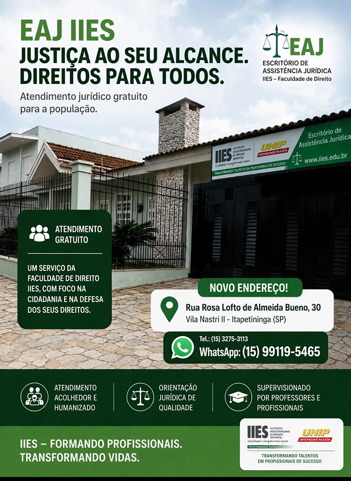 EAJ/IIES - Atendimento jur&iacute;dico gratuito para a popula&ccedil;&atilde;o